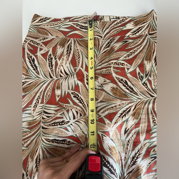 Alexis Terracotta Palm Print Linen Pants - Picture 5 of 6